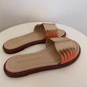 Ulla Johnson Ameya Twisted Contrast Slide Cherry Blossom Sz 36 (US 6)